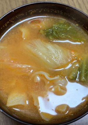 簡単おつまみ☆キムチのお味噌汁-レシピのメイン写真