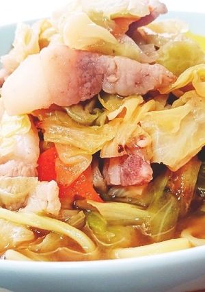 適当！野菜炒めからの簡単ちゃんぽん-レシピのメイン写真