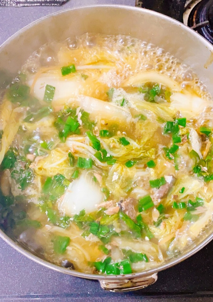 刻みネギと白菜の鯖缶煮込み-レシピのメイン写真