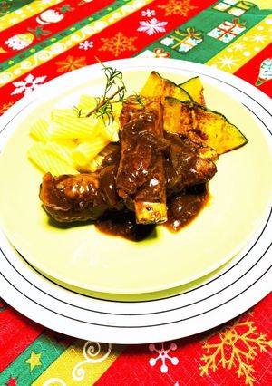 簡単スペアリブ赤ワイン煮でクリスマス-レシピのメイン写真
