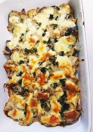 茄子とひき肉の米粉のグラタン-レシピのメイン写真