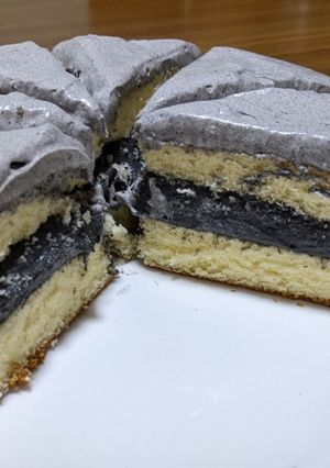 黒胡麻クリームのカスタードケーキ-レシピのメイン写真