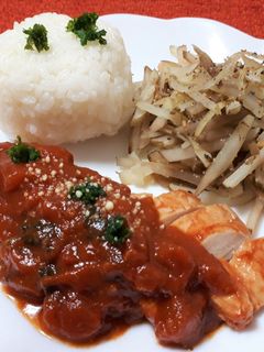 湯煎でやわらかジューシー!鶏のトマト煮-レシピのメイン写真