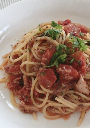 サバ缶とトマト缶で簡単＊冷製パスタ-レシピのメイン写真