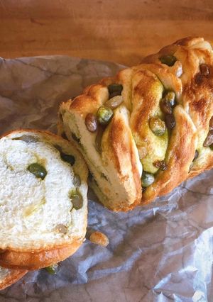 抹茶と甘納豆の和風ラウンドパン☻-レシピのメイン写真