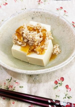 おろし大根を使った鶏そぼろのせ湯豆腐-レシピのメイン写真