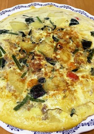 ほうれん草とひき肉のスパニッシュオムレツ-レシピのメイン写真