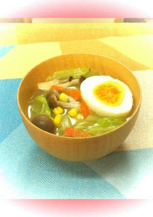 味噌ラーメンぽい？…ただの味噌汁-レシピのメイン写真