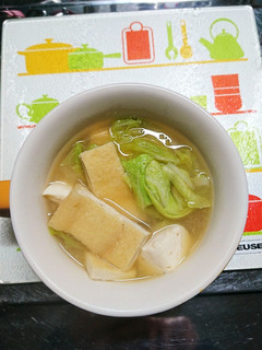 白菜と豆腐、京揚げのお味噌汁-レシピのメイン写真