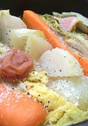 野菜が甘い♪　小鍋でミニ白菜の梅ポトフ-レシピのメイン写真