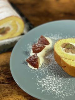 自家製渋皮煮を使った【栗のロールケーキ】-レシピのメイン写真