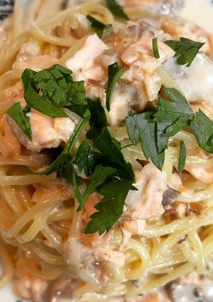 ウイスキー風味サーモンのクリームパスタ!-レシピのメイン写真