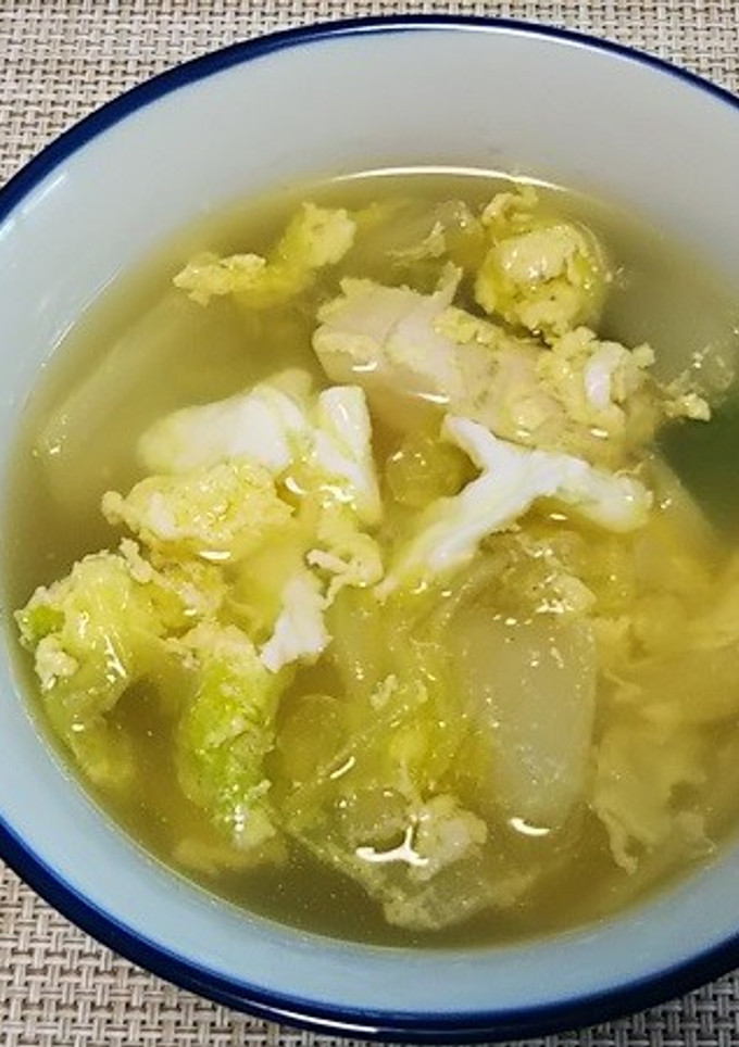 白菜と鶏ささみの卵スープ-レシピのメイン写真