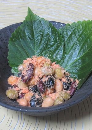 蒸し豆のパパッと和え♪(フェーズフリー）-レシピのメイン写真