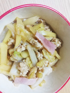 白菜ジャガイモ炒めの納豆和え☆-レシピのメイン写真