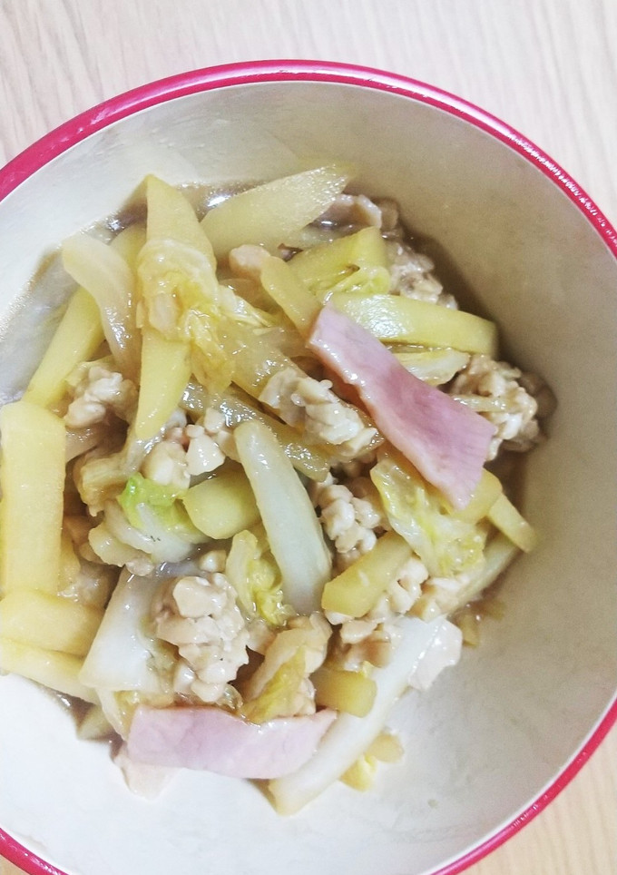 白菜ジャガイモ炒めの納豆和え☆-レシピのメイン写真