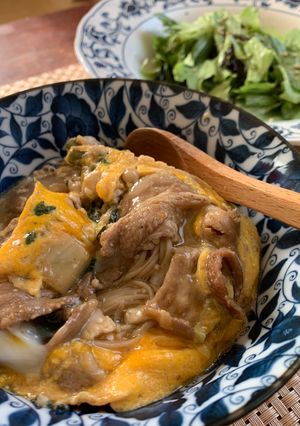 レンチンで簡単！卵とじのすき焼き丼-レシピのメイン写真