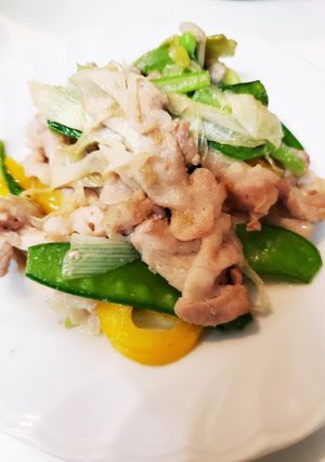 豚肉とネギの塩出汁パスタの具材-レシピのメイン写真