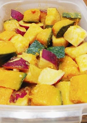 作り置き　カボチャとサツマイモの酒粕煮-レシピのメイン写真