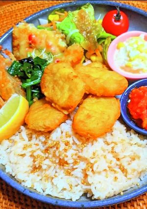 チキンナゲットと麦ごはんのベジコンボ-レシピのメイン写真