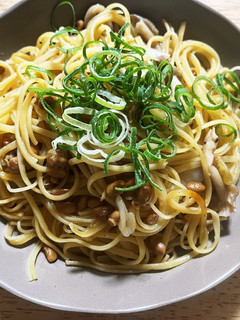 納豆キノコスパゲッティ-レシピのメイン写真