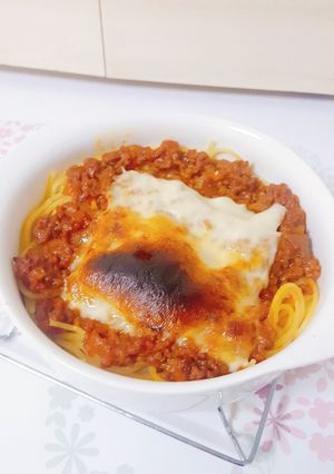 パスタ麺で作るボロネーゼグラタン-レシピのメイン写真