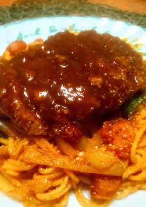 簡単 楽ちん ハンバーグ&ナポリタン-レシピのメイン写真