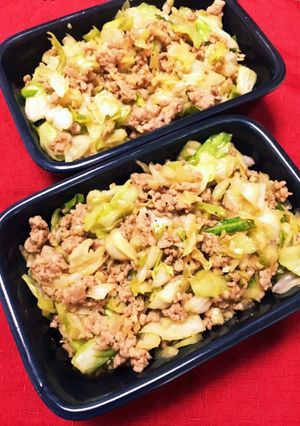 ご飯がすすむ！ひき肉とキャベツ炒め-レシピのメイン写真