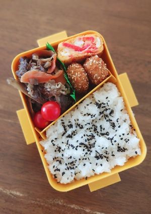 牛肉とゴボウの甘辛煮弁当♪-レシピのメイン写真