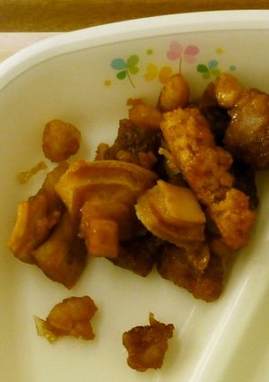 【学校給食】豚肉と車麩の揚げ煮-レシピのメイン写真
