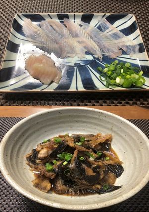ナメタカレイの薄造りとアラの煮付け-レシピのメイン写真
