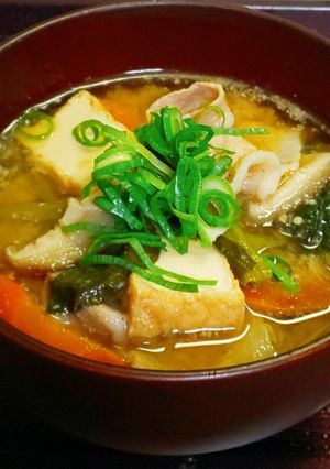 厚揚げの具だくさん胡麻味噌汁-レシピのメイン写真