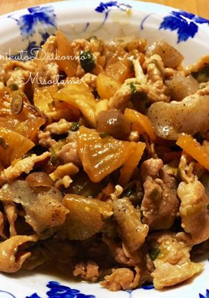 大根消費！豚肉と大根のガッツリ系味噌炒め-レシピのメイン写真