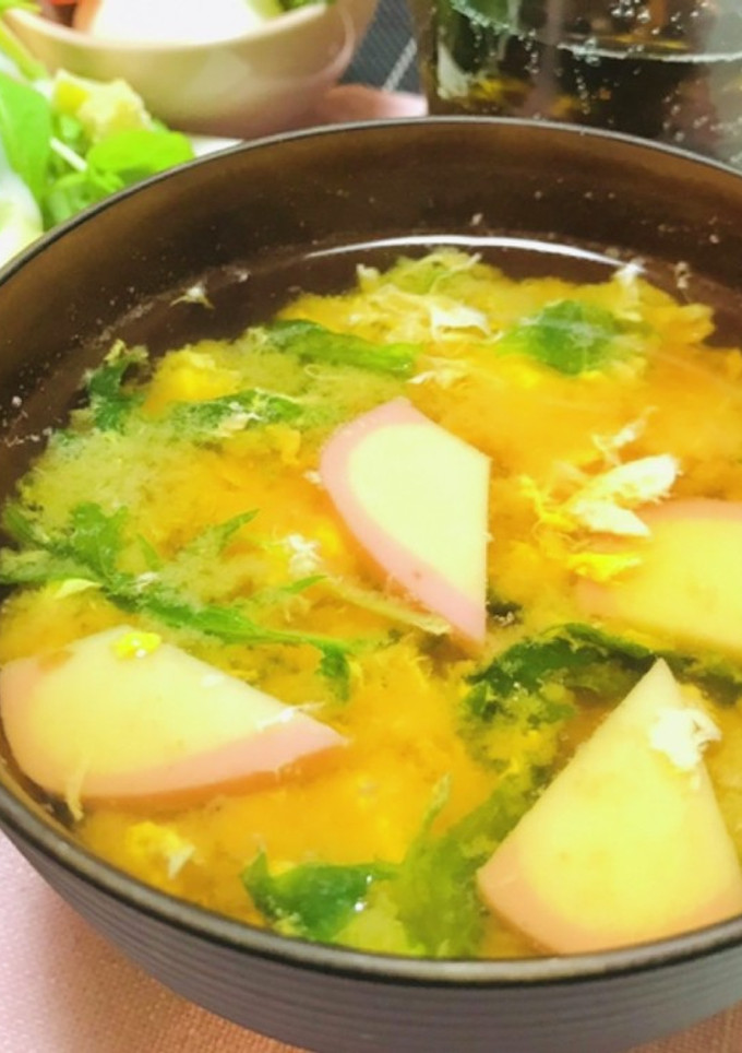 水菜と卵とかまぼこのお味噌汁-レシピのメイン写真