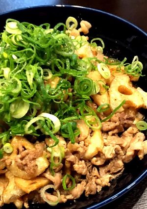 レンコンと豚肉こまの甘酢炒め-レシピのメイン写真