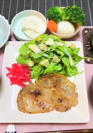 豚ロースメインの豚味噌漬け焼き夕飯献立-レシピのメイン写真