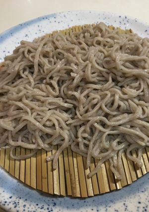 パスタマシーンで水無し自然薯二八蕎麦！-レシピのメイン写真