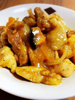 鶏肉とかぼちゃの味噌バター炒め-レシピのメイン写真