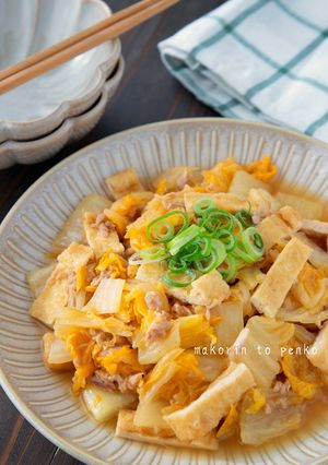 5分で簡単！白菜とツナ・油揚げの旨煮-レシピのメイン写真