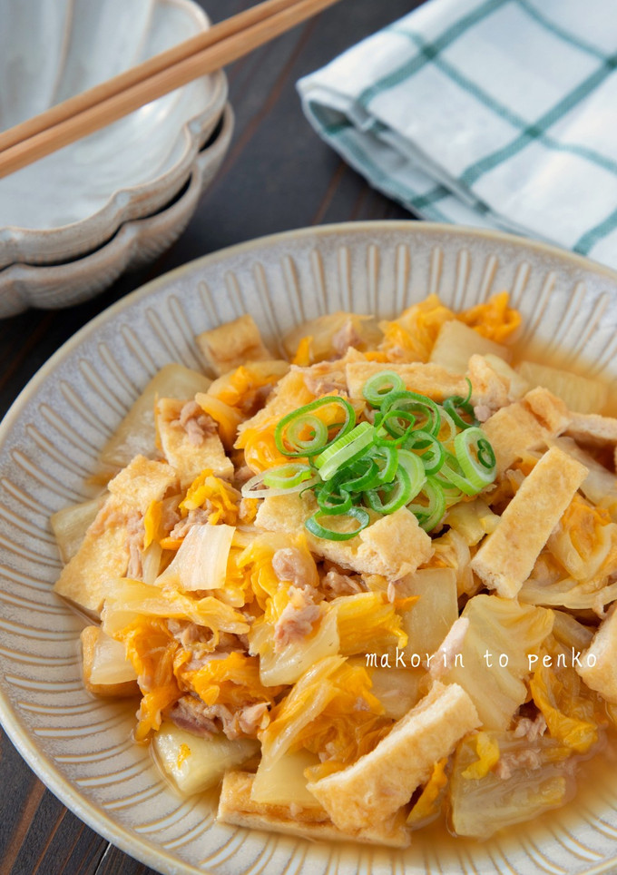 5分で簡単！白菜とツナ・油揚げの旨煮-レシピのメイン写真