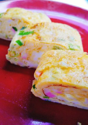 お弁当に♪ねぎとカマボコの玉子焼♪-レシピのメイン写真