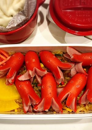 のっけ弁当(タコウインナー)-レシピのメイン写真