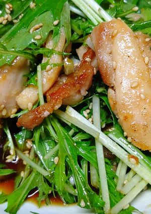 鶏ももと水菜の中華風サラダ-レシピのメイン写真