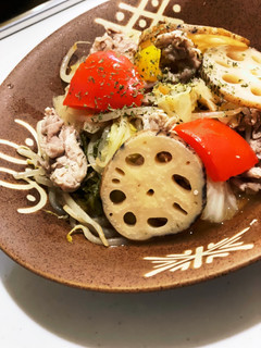 無水で簡単野菜と豚のポン酢白ワイン蒸し-レシピのメイン写真