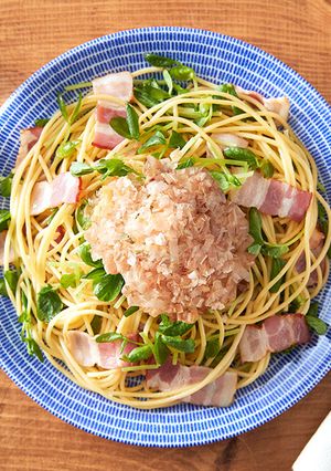 豆苗とベーコンの和風パスタ-レシピのメイン写真