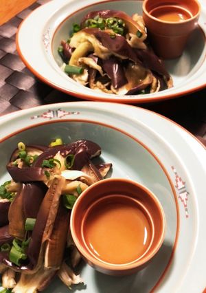 蒸しなすのにんにく味噌がけ-レシピのメイン写真