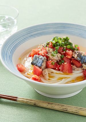 さばトマ白だしそうめん-レシピのメイン写真