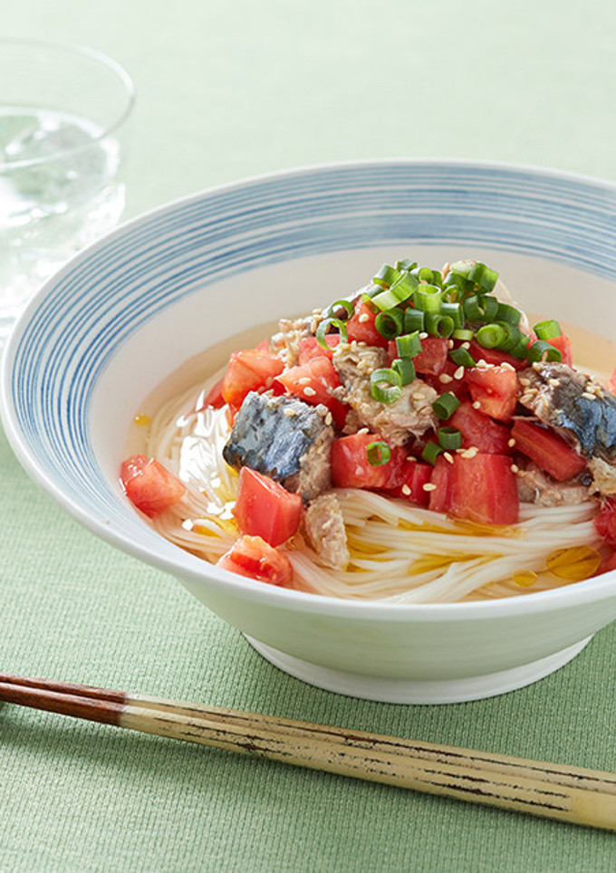 さばトマ白だしそうめん-レシピのメイン写真
