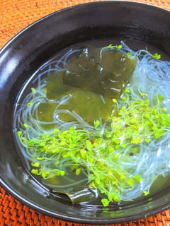 スプラウトとわかめ・春雨のスープ-レシピのメイン写真
