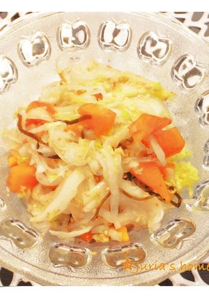簡単☆白菜と柿の塩昆布サラダ-レシピのメイン写真